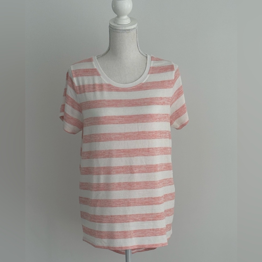 Market & Spruce Pink and White Striped Tee